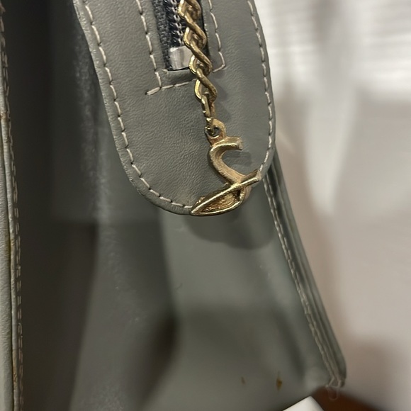 Vintage gray leather bag - Picture 4 of 6